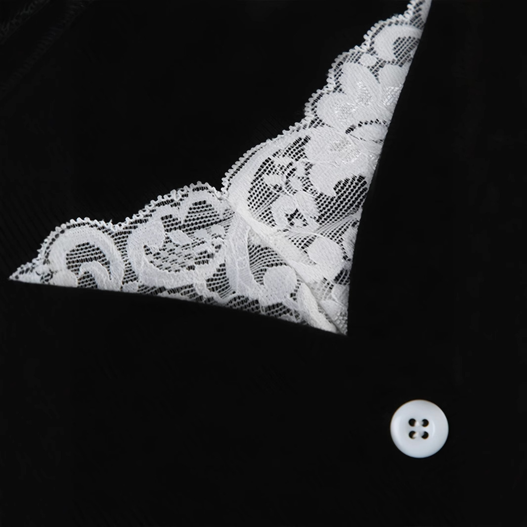 Fake Two-piece Lace Stitching Long-sleeved Women's Clothing