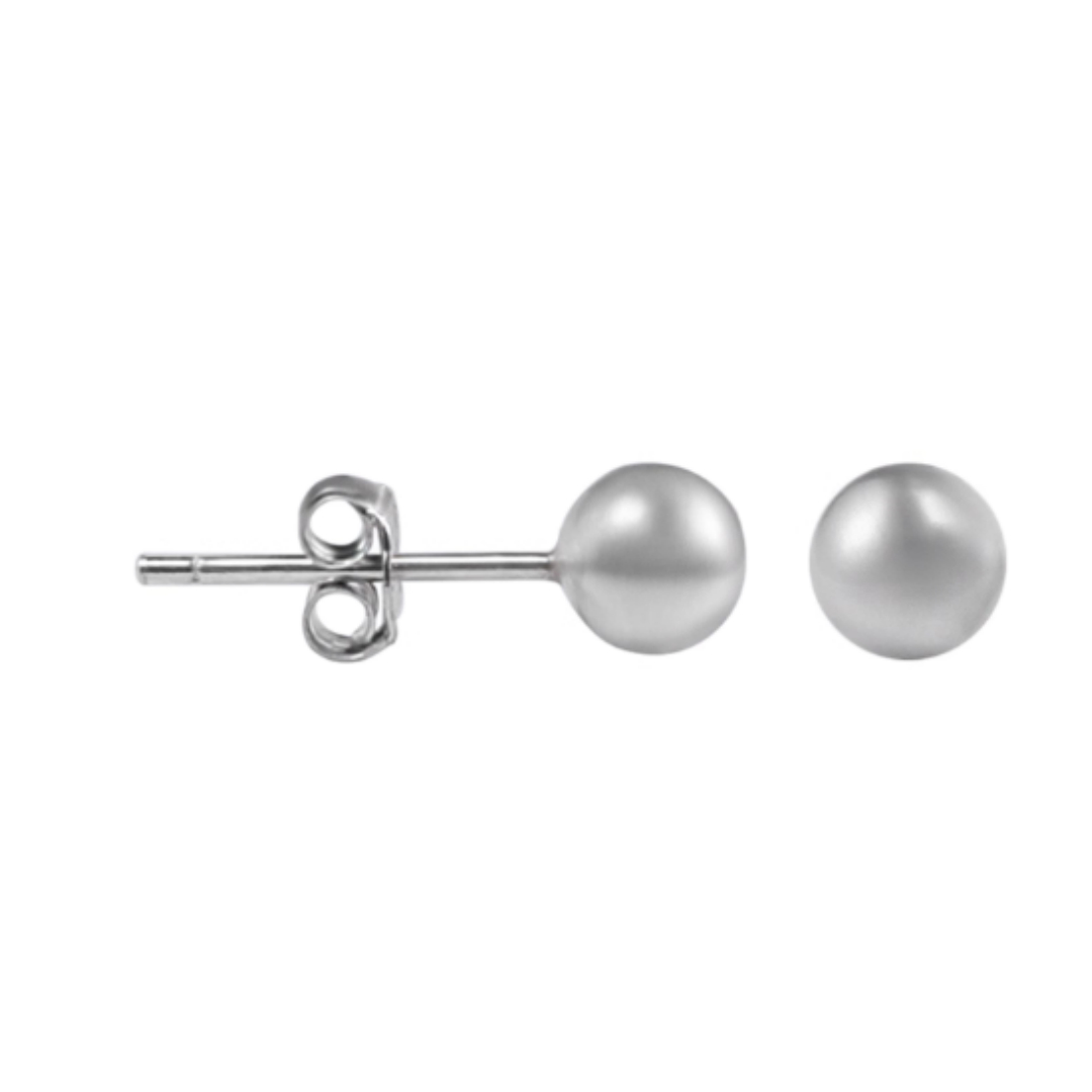 S925 Sterling Silver Bean Ball Simple Earrings