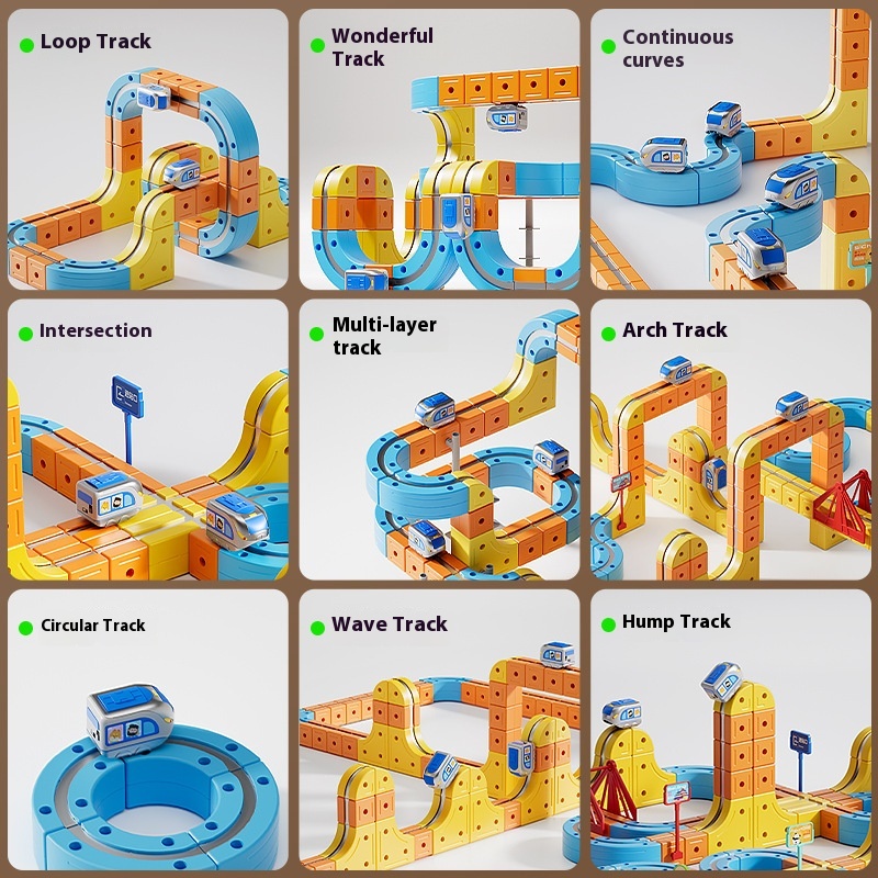 Children's Educational Electric Magnetic High-speed Rail Track Assembling Toys