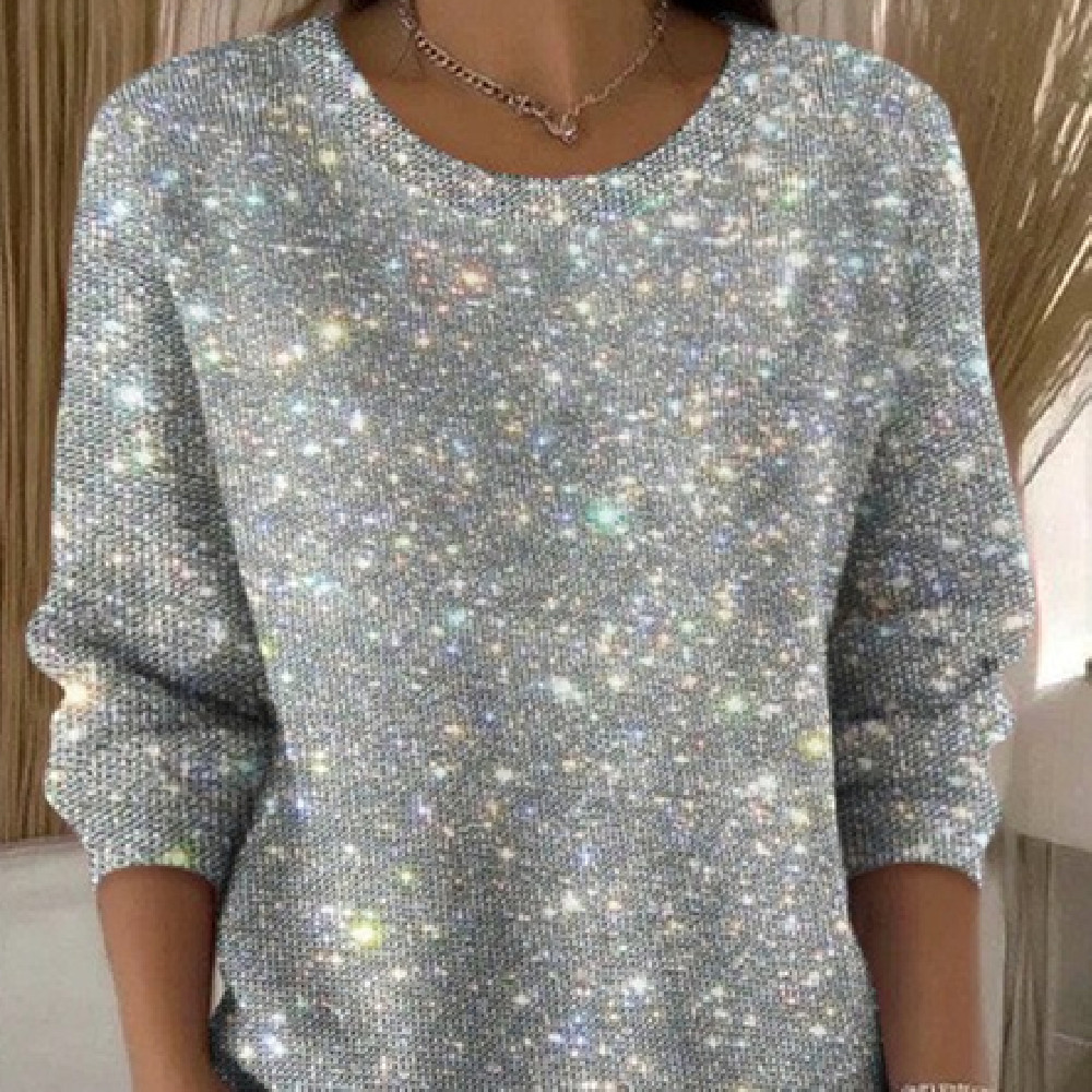 Women's Round Neck Fashion Rhombus Sweater