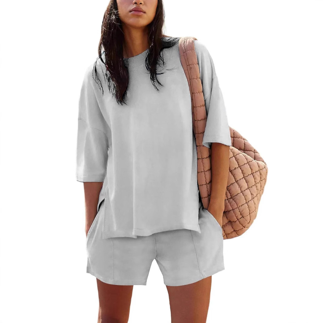 Summer New Women's Blouse Shorts Suit