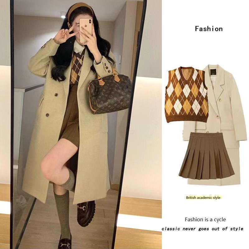 Loose Mid-length Woolen Suit And Trench Coat