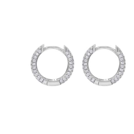 Men's Full Diamond Earrings European And American Style All-match S925 Sterling Silver