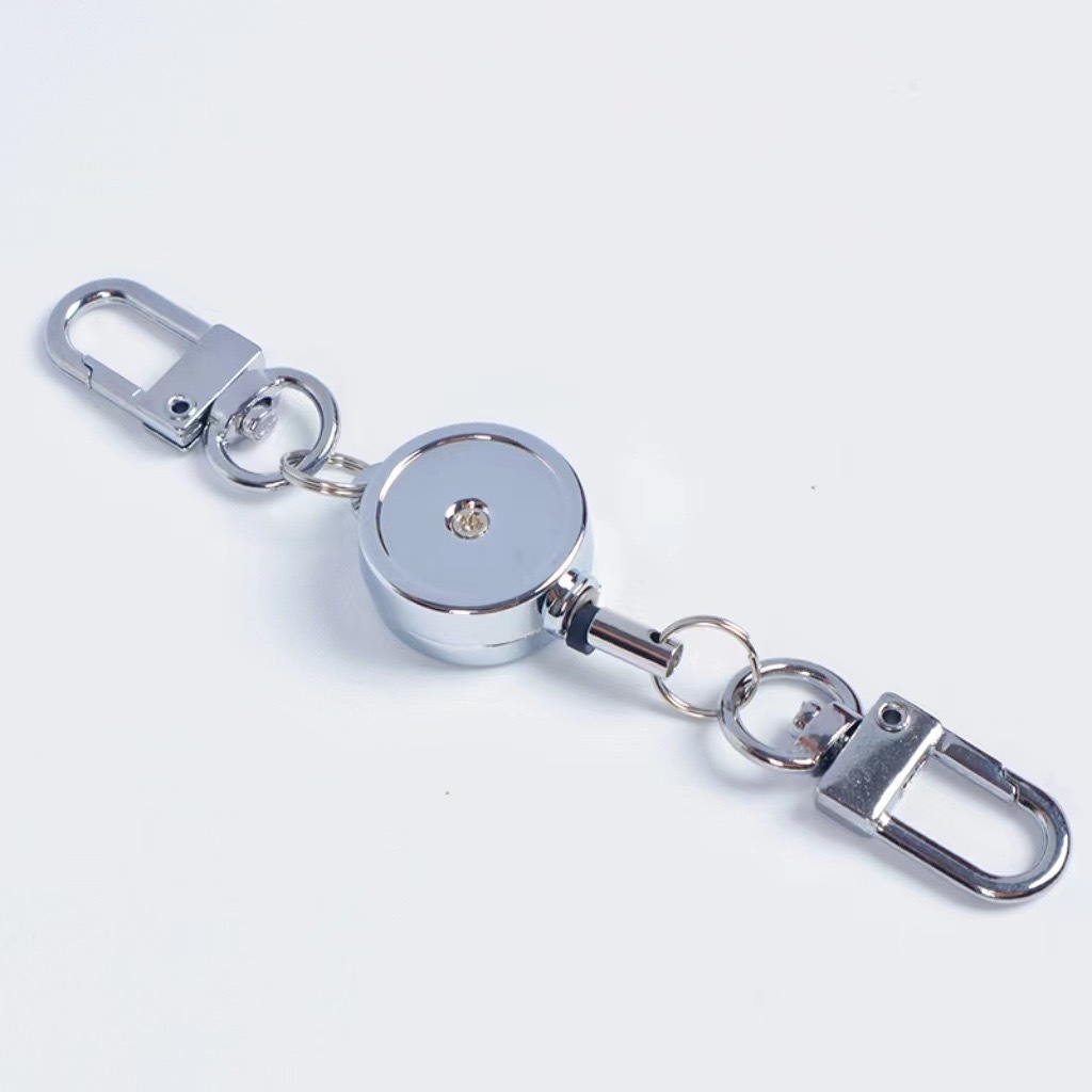 Retractable Buckle Zinc Alloy Anti-lost Wire Grip Lanyard