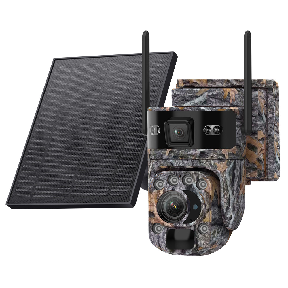 Jungle Camouflage 4G Solar Camera 6MP HD 20x Zoom Surveillance Camera
