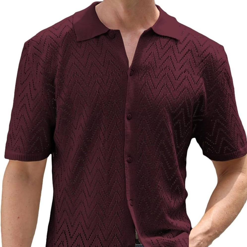 Summer New Men's Hollowed Leisure Shirt