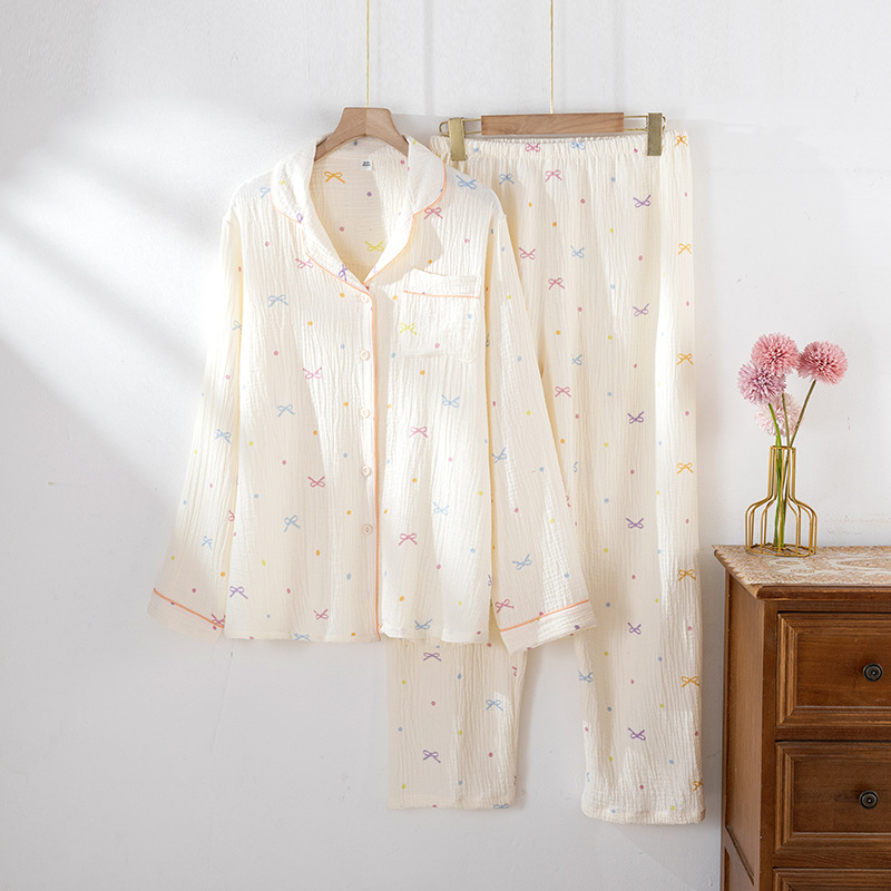 Women's Fashionable New Cotton Gauze Pajamas Set