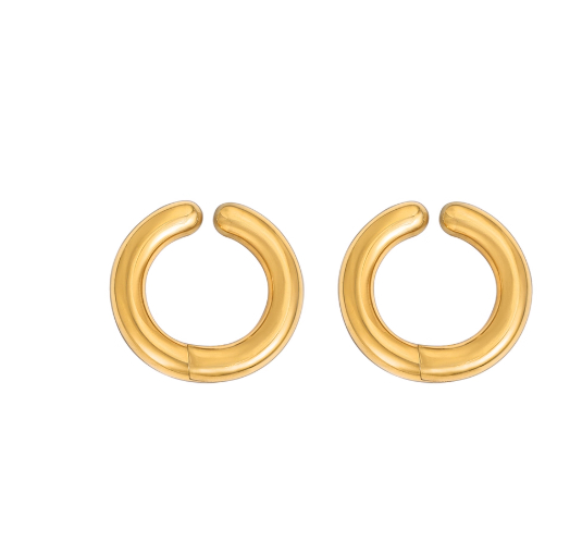 18K Gold Non-pierced Ear Clips For Men Hip-hop