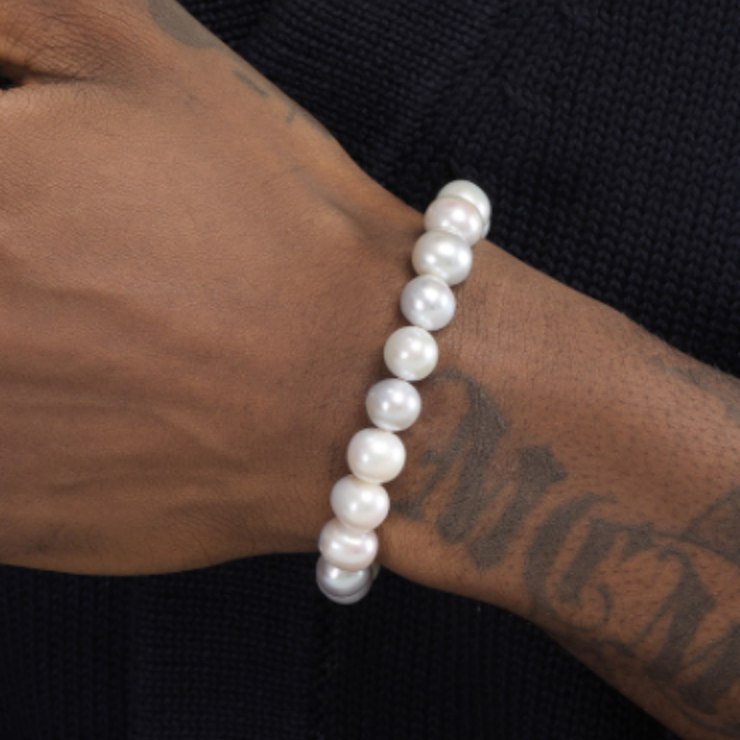 Men's Natural Pearl Bracelet Hip Hop European And American