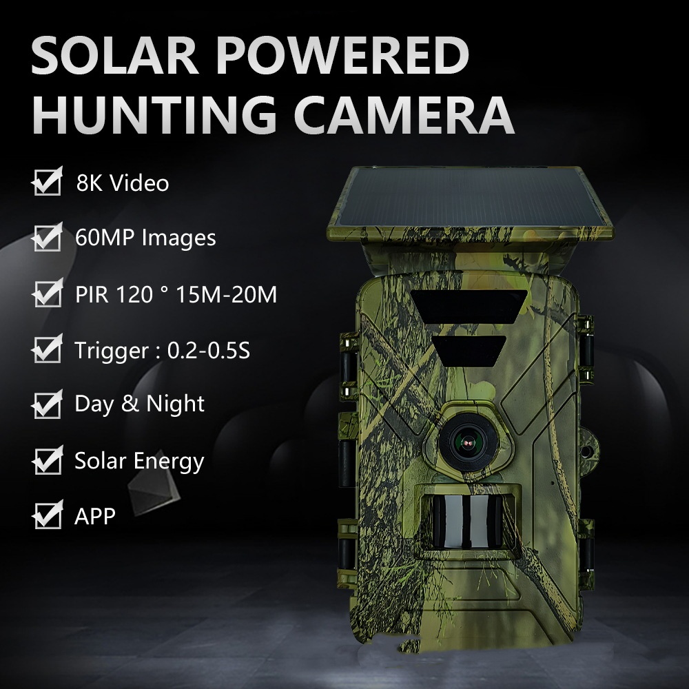 WIFI Solar Outdoor Camera 8K MP4 Type C Charging